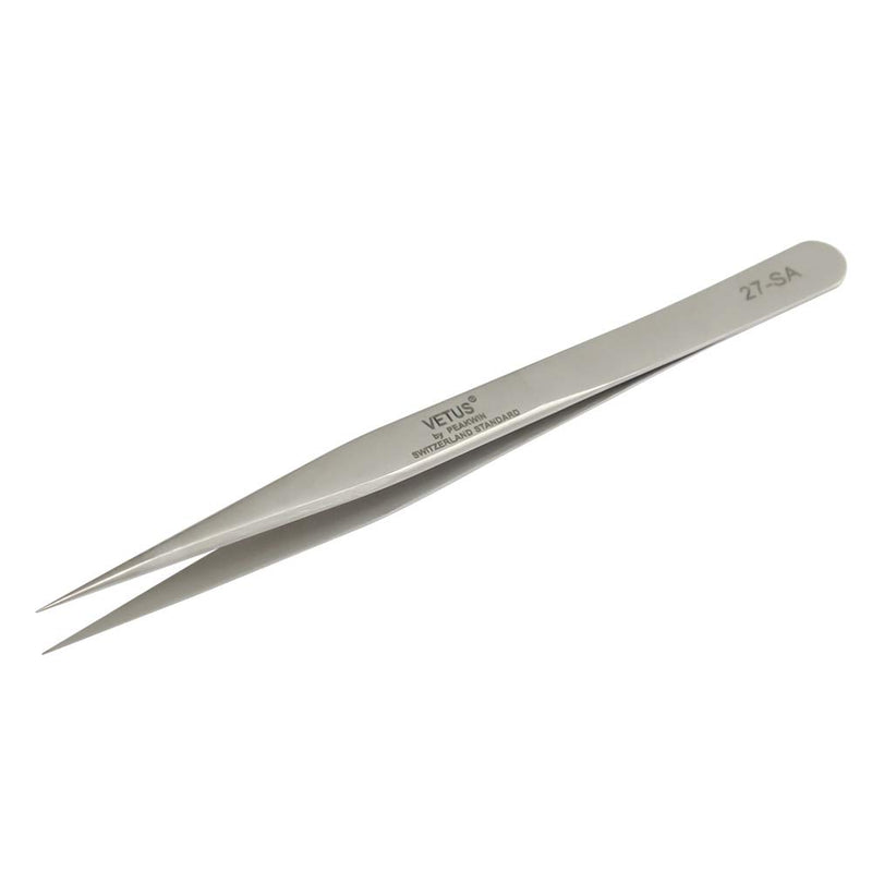 [Australia] - Vetus Slant Tip Tweezers Stainless Steel Pointed Eyebrow Lash Pro Tool High Precision (27-SA) 
