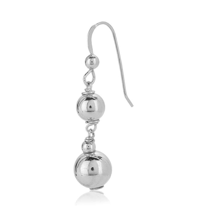 [Australia] - Vanbelle Rhodium Plated Sterling Silver Graduating Beads Drop Earrings for Women and Girls 