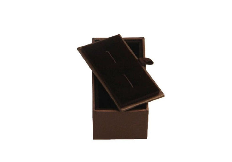 [Australia] - MRCUFF Cross Square Brown Christian Pair Cufflinks in a Presentation Gift Box & Polishing Cloth 