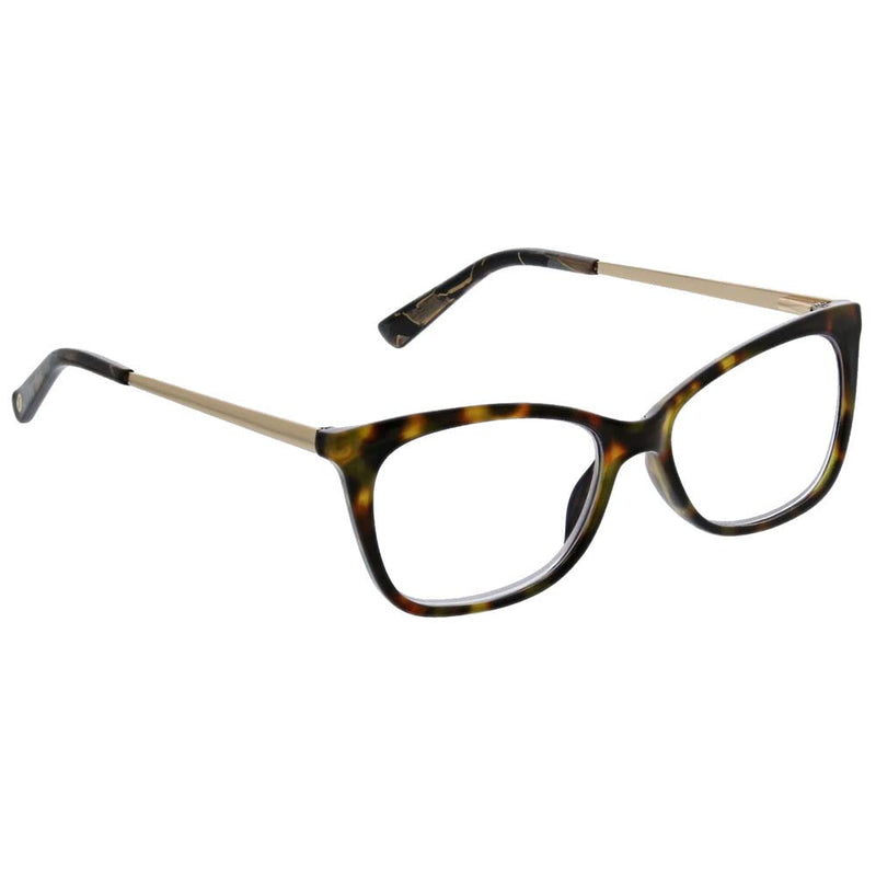 [Australia] - Peepers by PeeperSpecs Women's Blue Light Filtering Glasses - See The Beauty Tortoise 53 Millimeters 2 x 