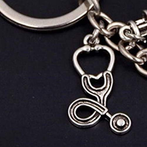 [Australia] - Medinc She believed she could so she did Syringe Stethoscope Keychain Key Chain Keyring Doctor Nurse Physicians Medical Student Graduation Gift Jewelry 