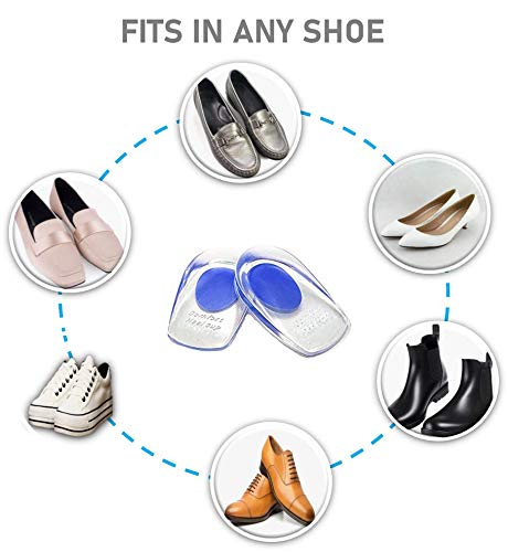 [Australia] - VivoFoot Gel Heel Cups, Shoe Inserts for Plantar Fasciitis, Heel Spur & Achilles Pain Relief, Heel Lift Pads for Men & Women (Large, 1 Pair) Large, 1 Pair 