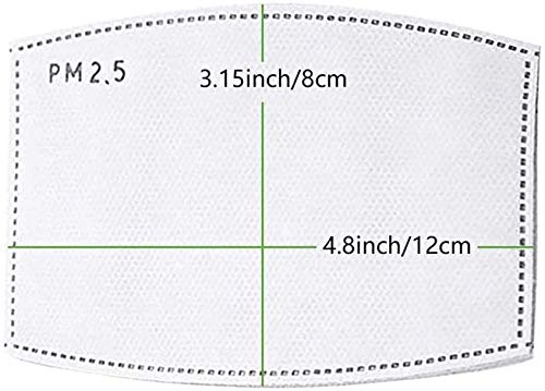 [Australia] - PM2.5 Activated Carbon Filter | Replaceable Anti-Haze & Pollution Face Covering | 5 Layers | Replaceable Filter Paper | Protective Mouth Filter for Outdoor 10 FIlters 