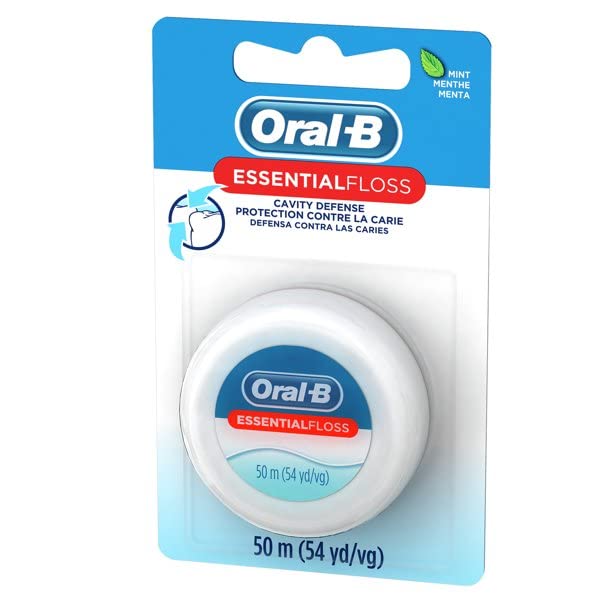 [Australia] - Oral-B Essential Floss, Waxed, Unflavored, 54 Yards (50 meters) - Pack of 2 