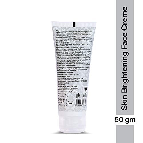 [Australia] - Azafran Organics Skin Brightening Face Cream, 50 Grams Luminous Toner, Clean Complexion and Glowing Skin With Coconut Oil and Niacinamide For Anti-Aging and Wrinkle 