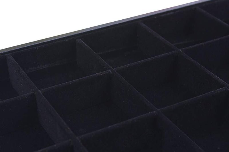 [Australia] - HongYunLA Black Velvet Stackable 24 Grid Jewelry Organizer Tray Removable Earring Necklace Bracelet Ring Organizer Storage Display Trays Jewelry Case Storage Showcase in Drawer 24 Grids 