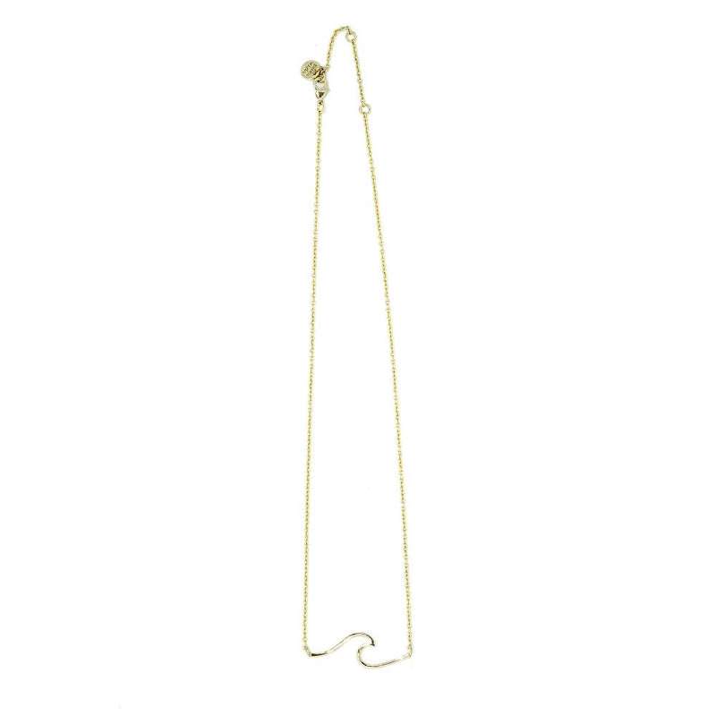 [Australia] - Pura Vida Silver or Gold Wave Coast 16" Necklace - .925 Sterling Silver or Gold Necklace 