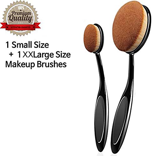 [Australia] - Beautia 3Pack Oval Makeup Brushes, Powder, Concealer. Contouring Makeup Tools (XXL/M/S) XXL/M/S 