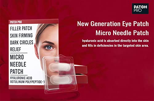[Australia] - PATCH PRO MICRO NEEDLE PATCH 8pcs, self-dissolving microneedle patch, facial anti-wrinkle patches, crosslinked hyaluronic acids for forehead lines, smile line, fine line, eye wrinkle, Puffy eyes 