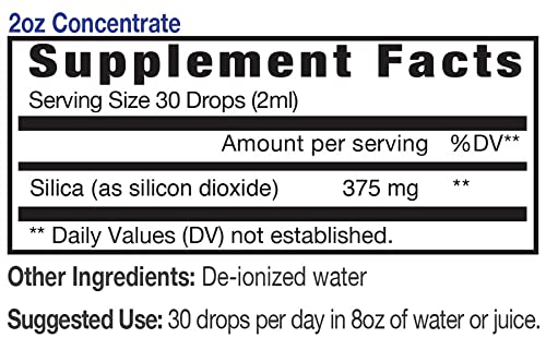 [Australia] - Eidon Liquid Silica Mineral Concentrate - Silica Supplement for Hair & Collagen Production, Vegan, Gluten-Free, Natural, Bioavailable, Ionic, No Artificial Colors or Preservatives - Silica Drops, 2 Ounce Bottle 