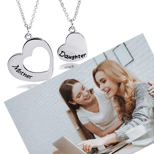 [Australia] - KUIYAI Mother Daughter Necklace Set of 2 Matching Heart Mom and Me Jewelry Mother daughter NS 