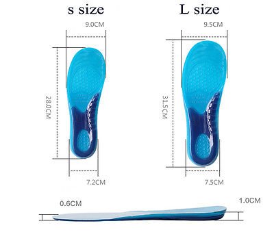 [Australia] - Massaging Orthotic Gel Insoles by CSL Great for Comfort, Pain Relief, Arch Support, Worker's Boots & Sport Shoes (Mens - UK Size 8-12) Mens - UK size 8-12 