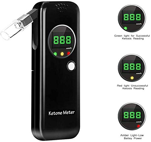 [Australia] - Professional Portable Ketone Breath Meter, Ketone Breath Tester, Digital Ketone Breathalyzer with 10 Mouthpieces 
