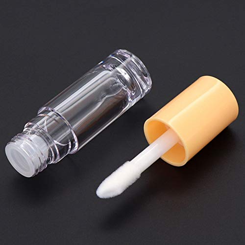 [Australia] - 8 Pieces Lip Gloss Tubes with Wand Empty, 6.5ml Refillable Lip Gloss Bottles Mini Lip Balm Bottles Transparent Lip Gloss Containers with Rubber Stoppers for DIY Lipgloss (yellow) yellow 