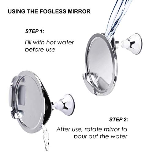 [Australia] - Fogless Shower Mirror with Built-in Razor Holder | 360° Rotation | Real Fog-Free Shaving | Adjustable Arm & | Shatterproof & Rust-Resistant | Non-Fogging Bathroom Mirror for Men and Women 
