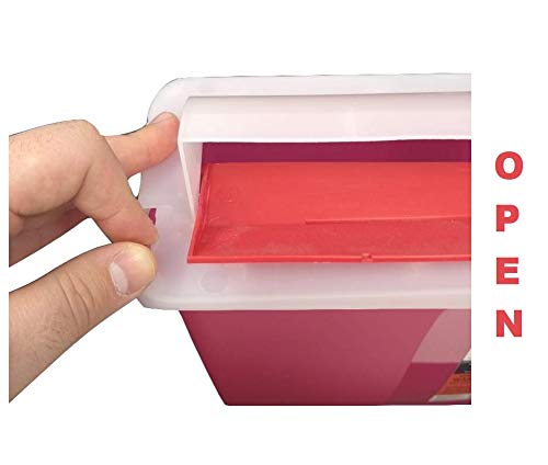 [Australia] - Sharps Container 5 Quart with Mailbox Style Lid - Large - Puncture Resistant for Safe Needle Disposal - Approved for Home and Professional use (1 Pack) 1 