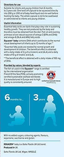 [Australia] - EQUAZEN Baby Capsules | Omega 3 & 6 Supplement | Supports Brain Function | Blend of DHA, EPA & GLA | Add to Food/Drink | For Babies from 6 Months to 3 Years | 30 Capsules 