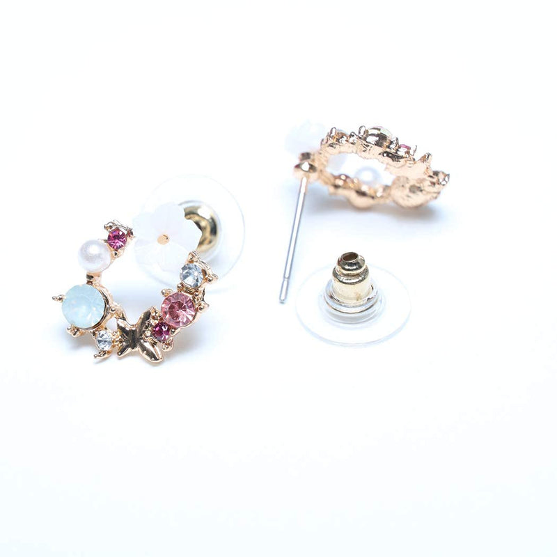 [Australia] - TseanYi Flowers Earrings Pearl Bow Wreath Earrings Daisy Botanical Earrings for Women and Girls (Gold) Gold 