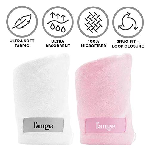 [Australia] - L'ange HAIR WRAP Towel Fast-Drying - Pink Microfiber Hair Wrap Towels for Women, No Frizz Hair Towel for Curly, Long, Thin, Short Hair, Absorbent Towel for Sleeping, Showering, MSRP $20 (Baby Pink) Baby Pink 