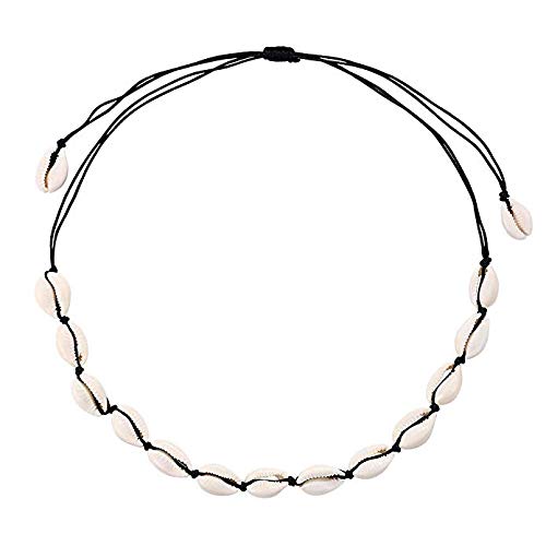 [Australia] - 3 Pcs/Set Puca Shell Choker Necklace Anklet Bracelet Set for Women Punk Bead Black Rope Chain Seashell Jewelry Gift set2 