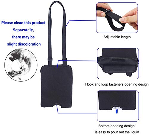 [Australia] - Catheter Leg Bag Holder Urinary Drainage Catheter Night Urine Bag Cover (1000 ML) with Adjustable Shoulder Strap for Home,Travel,Wheelchair,Bed Black 