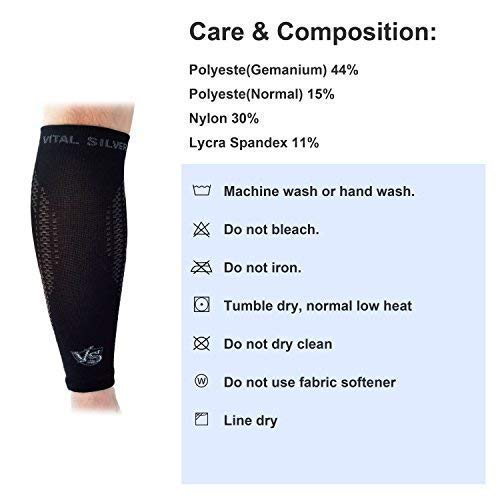 [Australia] - Vital Salveo - Compression Calf/Shin Sleeves for Basketball, Running, Jogging, Fitness, Cycling, and Enhanced Sports Performance-Black (Pair)-Large L 