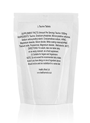 [Australia] - L-Taurine 1000mg 30 Veg Tablets Pills Health Food Supplements Nutrition Amino Sulfonic Ketoisocaproic Acid HEALTHY MOOD 