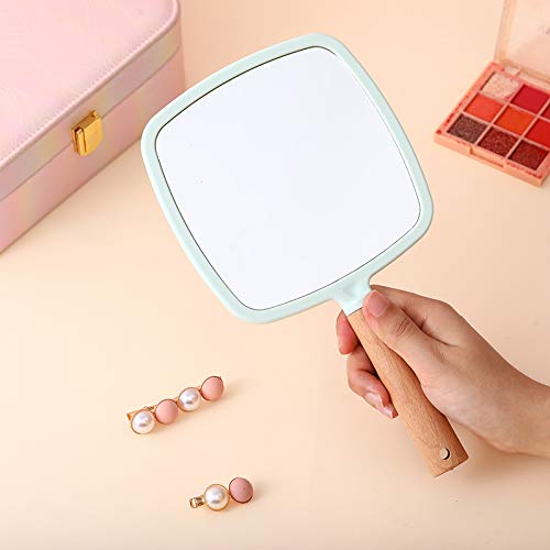 [Australia] - XPXKJ Handheld Mirror with Handle, for Vanity Makeup Home Salon Travel Use (Square, Green) Square green 