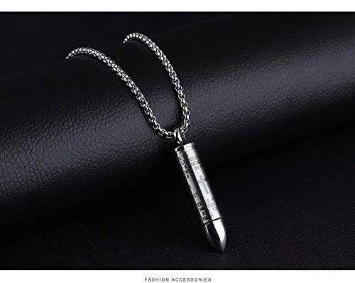 [Australia] - Norya Bullet Cremation Jewelry Urn Necklace for Ashes Stainless Steel Memorial Cross Bible Lord Prayer Urn Pendant (Gold Plated) Silver Tone 