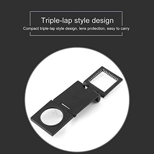[Australia] - 10X 28mm Mini Three-Folding 10X Magnifier,Zinc Alloy Magnifier Magnifying Glass with Scale,for Textile Optical Jewelry Tool (5Pcs) 
