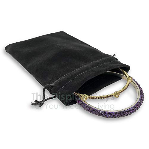 [Australia] - 48-Pack Large Heavyweight Velvet Bags with Cord Drawstring (4x6, Black) for Tarot Dice Jewelry Stone Crystal Pouches by TheDisplayGuys 