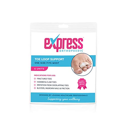 [Australia] - Express Orthopaedic® - Medically Approved Toe Splint Buddy Loops/Toe Straightener for Overlapping Toes, Broken Toes & Hammer Toe (6 UNITS) 