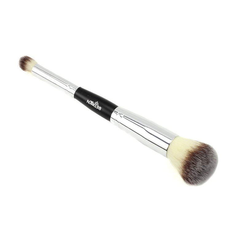 [Australia] - NMKL38 Double Ended Complexion Brush Face Concealer Powder Makeup Brush, Blending Liquid Foundation, Cream Cosmetics - Black Handle, Vegan Brush, Cruelty Free 