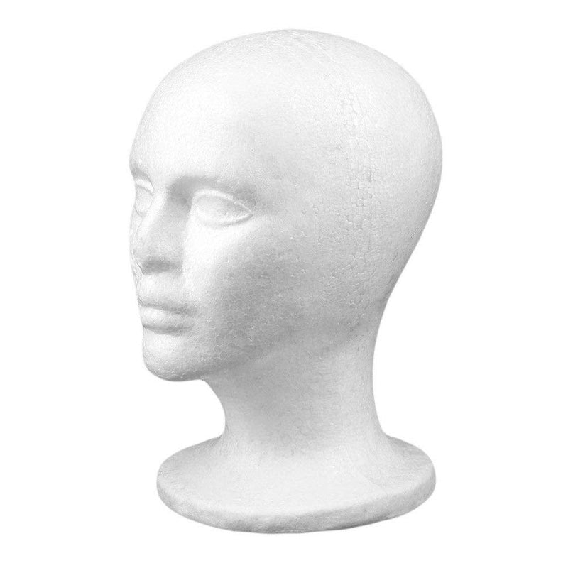 [Australia] - Polystyrene Male Display Head Dummy Display Mens Man Hat Cap Men Shop Window Sunglasses Glasses White Retail Display Model Styrofoam Foam Mannequin Manikin Head Lightweigh 