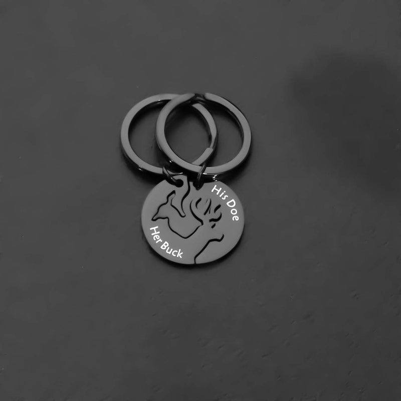 [Australia] - TGBJE Her Buck His Doe Keychain Set Couple Gift His and Hers Set Matching Keychains BL her buck 
