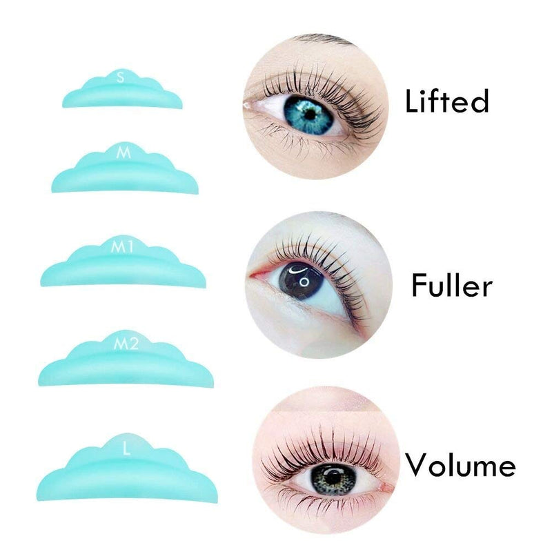 [Australia] - Libeauty Lash Lift Pads，DIY Eyelash Lift Pads，Eyealsh Perm Rods, Lash Lifting At Home 10 Pcs Sky Blue Pads 5 Size SMM1M2L Reusable Soft Silicone Shields 