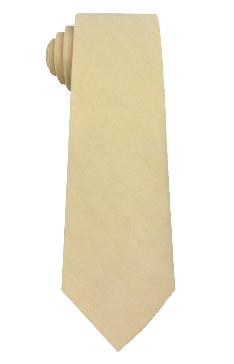 [Australia] - Kebocis Mens Solid Color Necktie Cotton Neck Tie for Men Skinny-2.6" Beige 