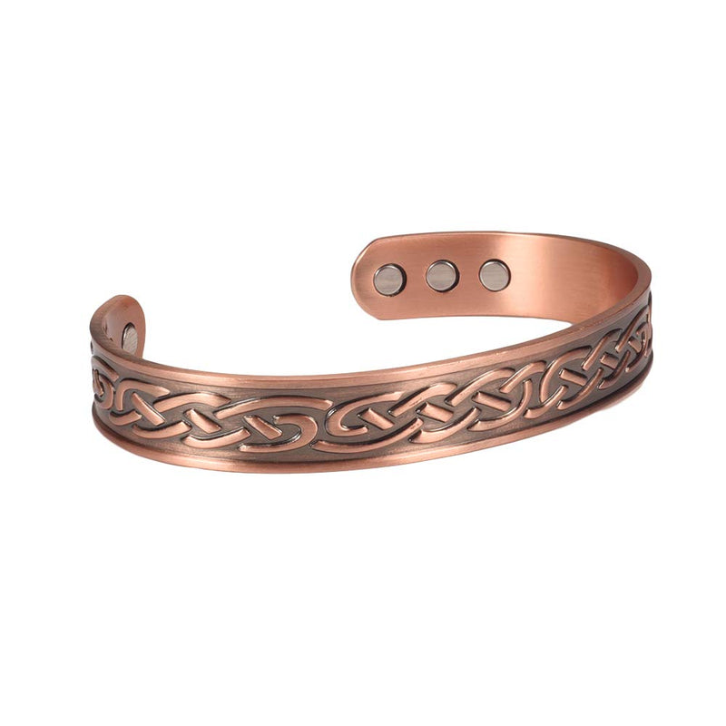 [Australia] - EnerMagiX Copper Magnetic Bracelets for Women Men,99.9% Soild Copper Cuff Bangle Magnetic Bracelet with 6 Strong Magnets,Adjustable Size 