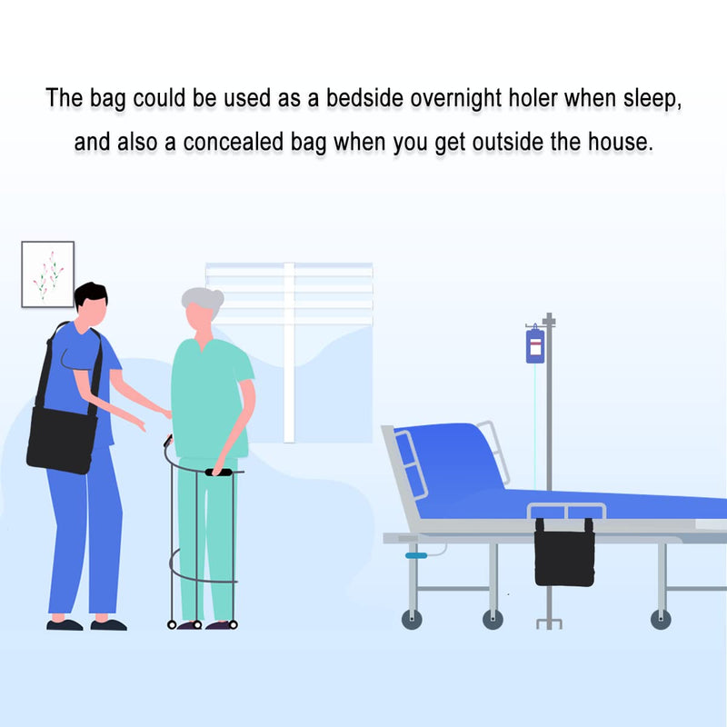 [Australia] - Urine Drainage Bag Holder, 2000ml Urine Bag Cover, Night Urine Drainage Bag Cover, Concealed Bag for Wheelchair/Bedside, Universal Night Bag 