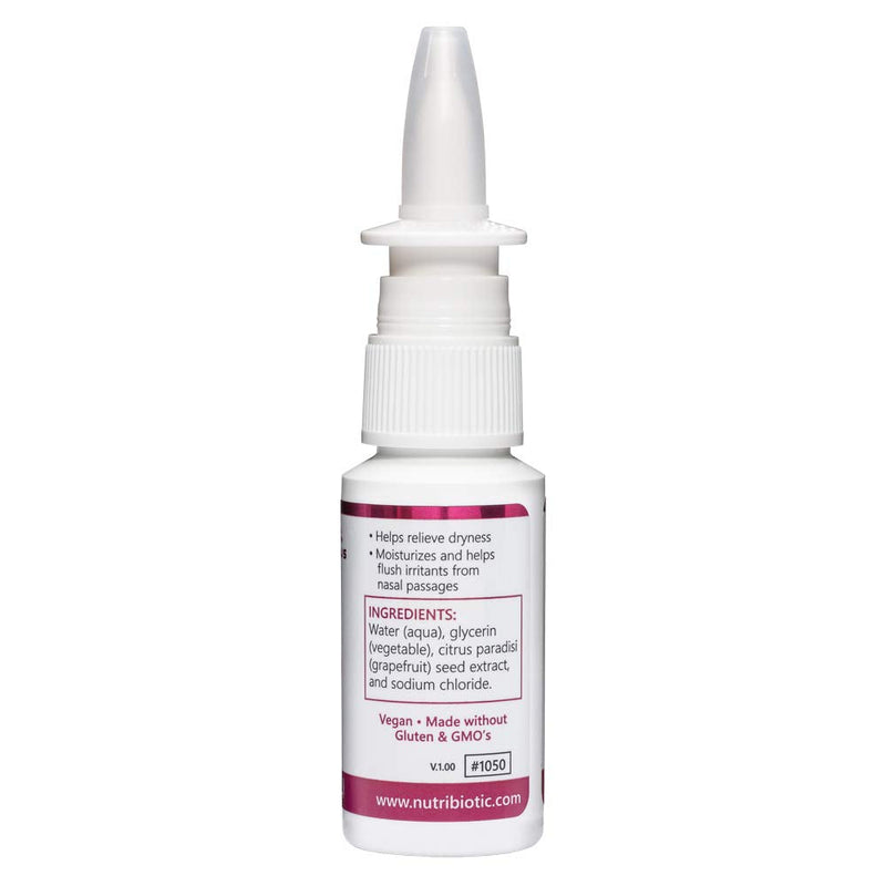 [Australia] - NutriBiotic Nasal Spray 1 Fl Oz | Nasal Lubricant with Grapefruit Seed Extract & Sodium Chloride | Help Flush Irritants from Nasal Passages | Convenient Measured Dose Pump | Drug-Free & Non-Medicated 