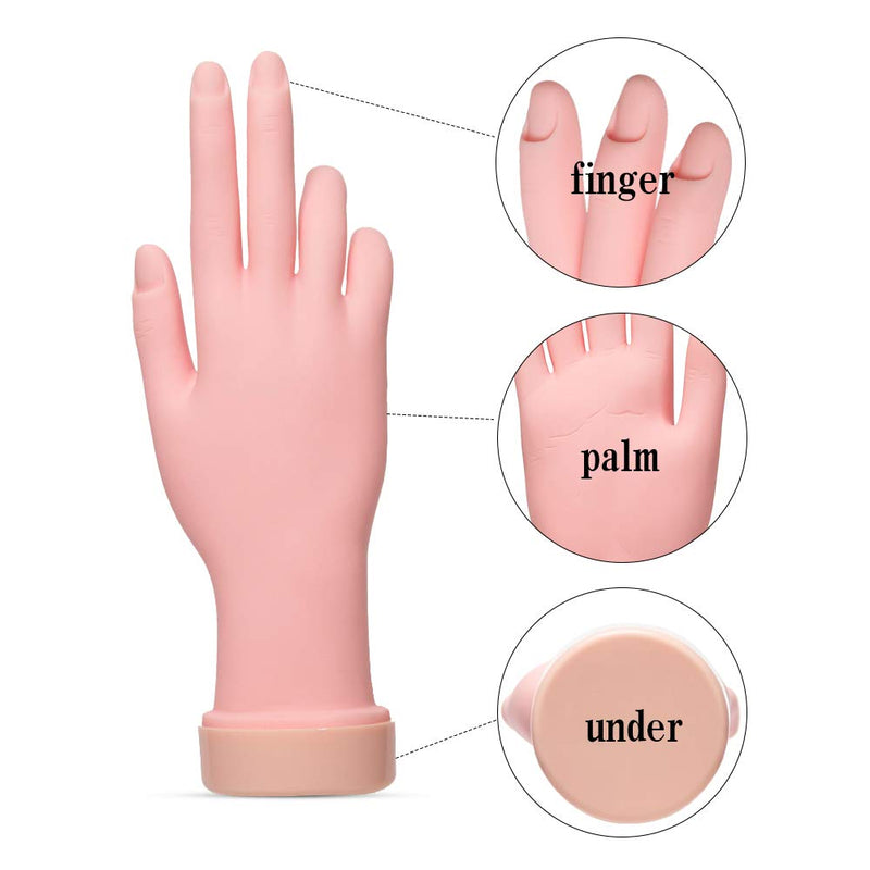 [Australia] - AORAEM Nail Trainning Hand Flexible Soft Practice Plastic Mannequin Hand Nail Art Trainer Manicure Practice Hand Tool 