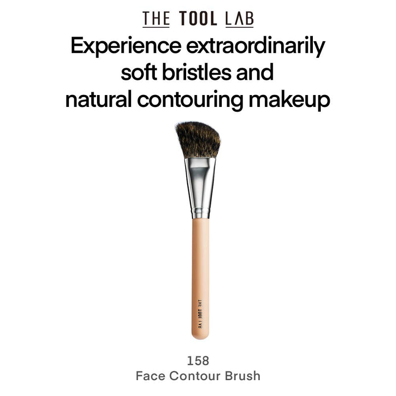 [Australia] - THE TOOL LAB 158 Face Contour Brush - Soft Squirrel Hairs Angled Bristles Contour Powder Blush Cheek Makeup Brush -Premium Quality Natural Hair Bristles Cosmetic 