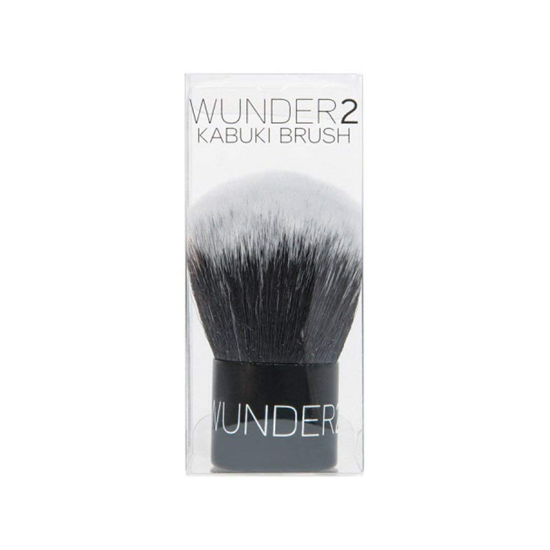 [Australia] - Wunder2 Kabuki Brush Makeup Rounded Brush Great For Face Powder Contour Blush Blending Finishing Setting Flawless Finish, Black 