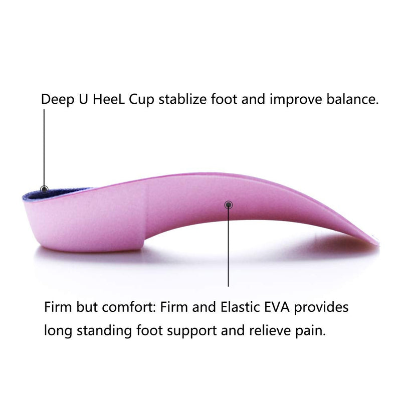 [Australia] - Pcssole’s 3/4 Orthotic Arch Support Shoe Insoles High Arch Support Insoles for Plantar Fasciitis, Flat Feet, Over-Pronation,Heel Pain,Heel Spur,for Men and Women L:UK-M(6-8) Blue 