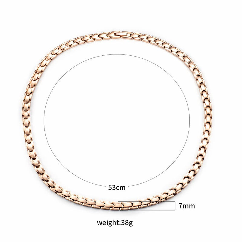 [Australia] - EnerMagiX Magnet Jewelry Magnetic Gold Solid Germanium Titanium Necklace for Men or Women (Rose Gold) 