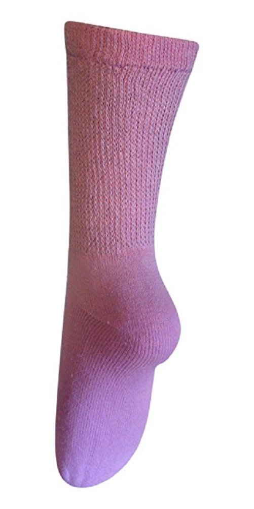 [Australia] - Womens Diabetic Crew Socks (3 Pack) 9-11, Pink, Made in The USA 