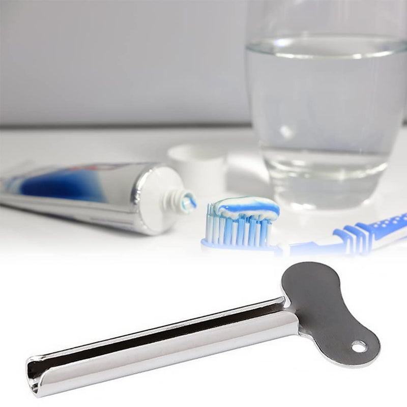 [Australia] - 4 Pcs Metal Tube Toothpaste Squeezer Key Stainless Steel Toothpaste Tube Silver Key Dispenser Tube Squeezer Roller for Toothpaste Cosmetic Oil Cream Paint Squeezer 
