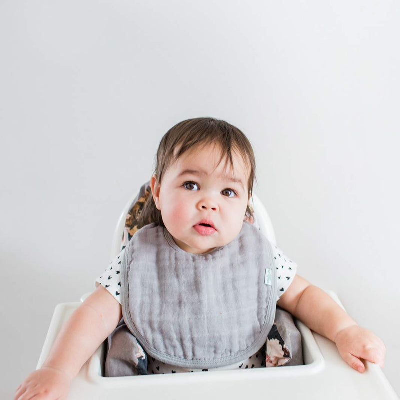 [Australia] - green sprouts Muslin Bibs Made from Organic Cotton (5 Pack)| 4 Absorbent Layers Protect from sniffles, Drips, & drools | 100% Organic Cotton Muslin, Adjustable snap Closure, Machine Washable White (5pk) 