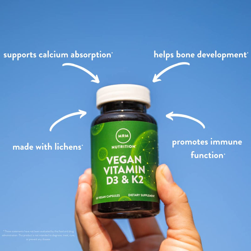 [Australia] - Nutrition Vegan Vitamin D3 & K2 | Bone + Cardiovascular Health | 2500 IU/80mcg | Immune Function | 60 Servings 