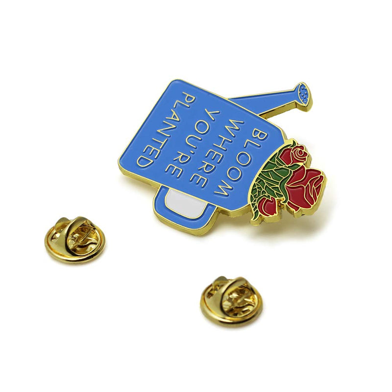 [Australia] - CUFTS Bloom Where You are Planted Inspirational Enamel pin Graduation Gift for Women Girl Daughter Lapel Pin Motivational 